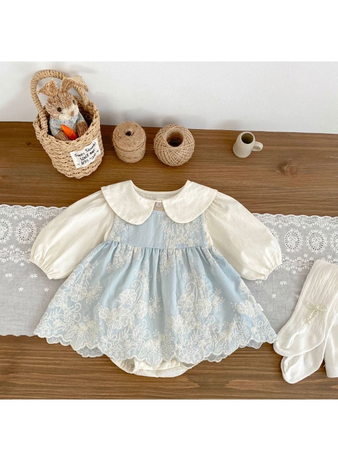 DOOKOO Baby clothes, autumn jumpsuit, western-style princess bag, fart clothes, dress set, women's treasure hundred day banquet climbing suit ，Summer Infant Girls Clothing Sets Baby 100% Cotton - Image 1