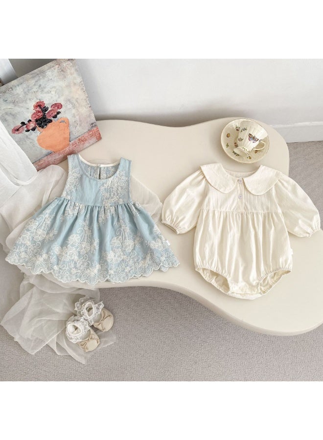 DOOKOO Baby clothes, autumn jumpsuit, western-style princess bag, fart clothes, dress set, women's treasure hundred day banquet climbing suit ，Summer Infant Girls Clothing Sets Baby 100% Cotton - Image 2