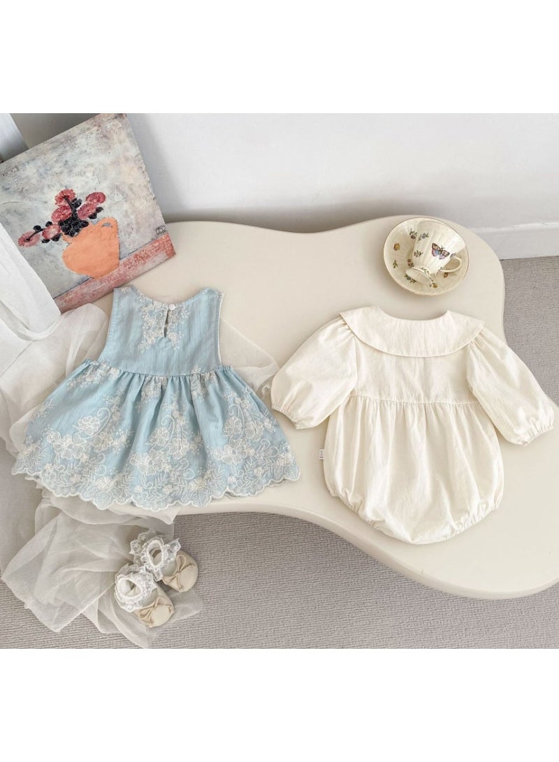 DOOKOO Baby clothes, autumn jumpsuit, western-style princess bag, fart clothes, dress set, women's treasure hundred day banquet climbing suit ，Summer Infant Girls Clothing Sets Baby 100% Cotton - Image 5