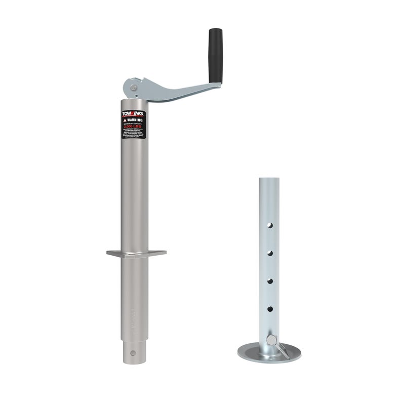TOWKING A Frame Trailer Jack with Drop Leg 15 Vertical Travel 2000 lbs for RV Trailer and More