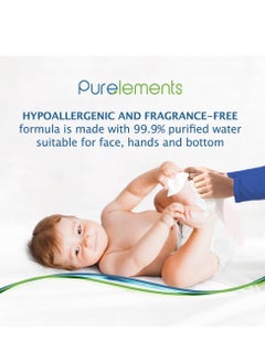 Pure Elements Purelements - Natural 99.9% Water Wipes - Pack of 4 - 256pcs  - Image 2