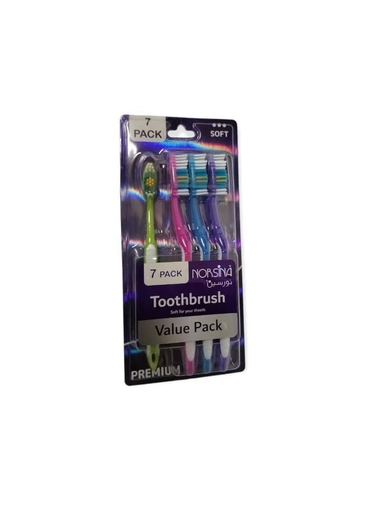 Norsina Toothbrushes set for full mouth cleaning, 7 pieces, colored from Norsina  - Image 3