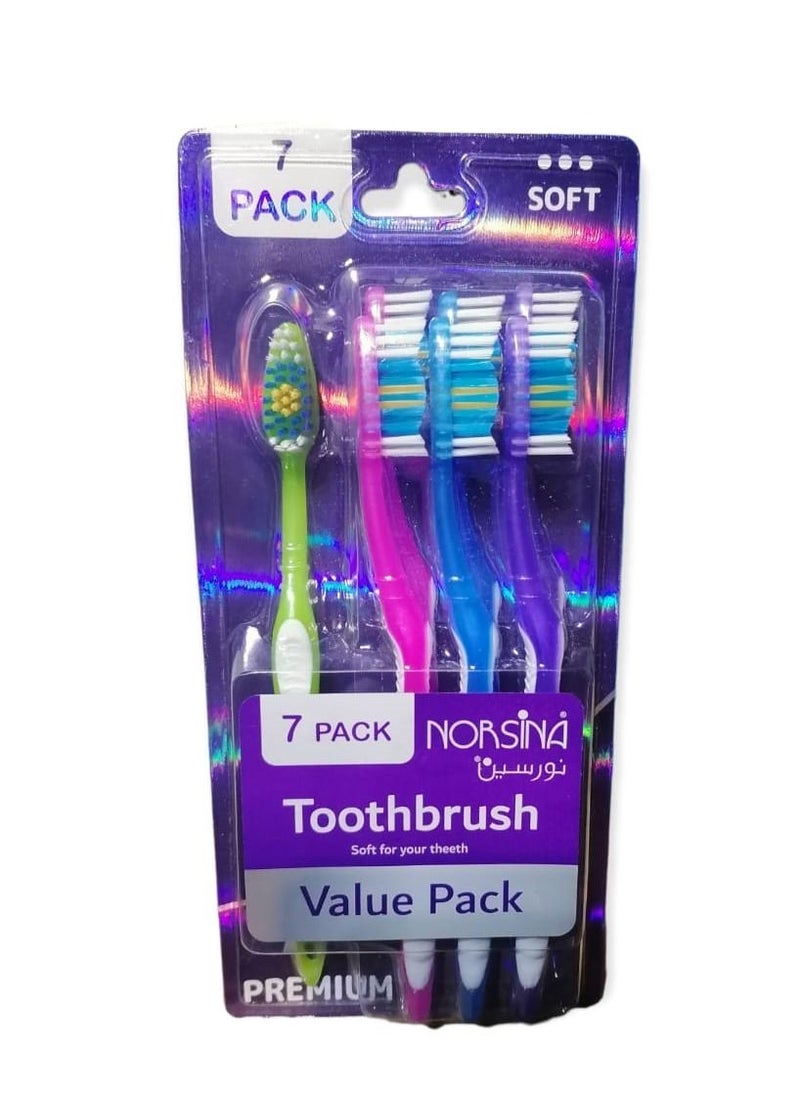 Norsina Toothbrushes set for full mouth cleaning, 7 pieces, colored from Norsina  - Image 4