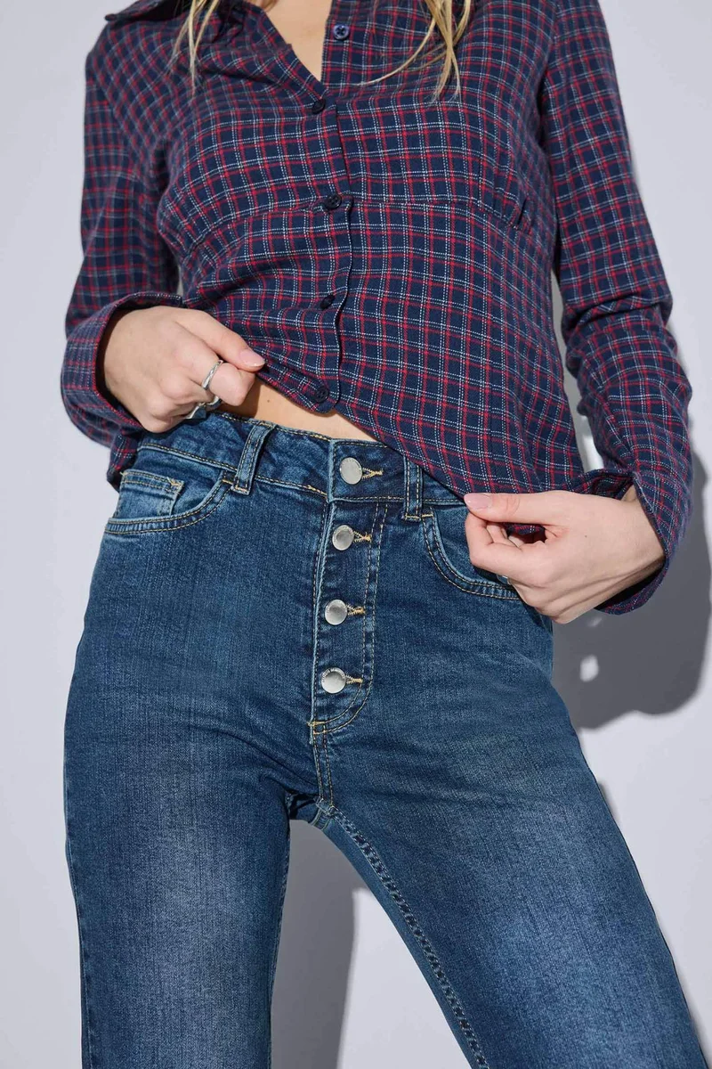 DeFacto Mia Flare Fit Medium Waist Long Jeans