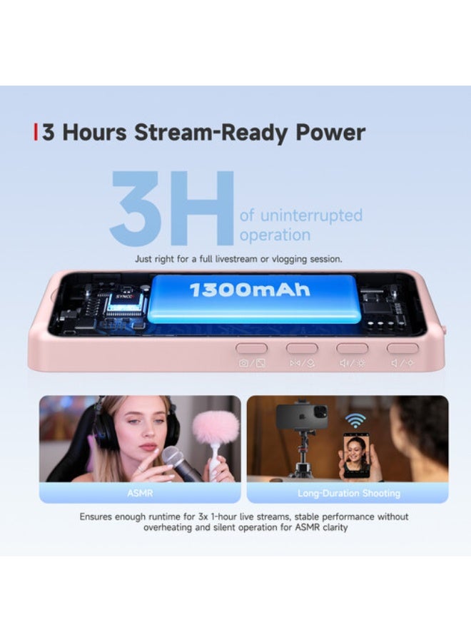 Synco XView M4 Selfie Monitor Screen for Phone Vlogging (Pink) - Image 4