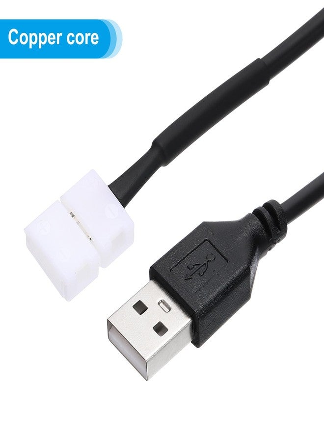 PATIKIL LED Strip Connector Cable, 10 Pcs USB to 2 Pin Quick Solderless Adapter Extention Wire Power Cord for 3528 8mm Width Strip Lighting - Image 4