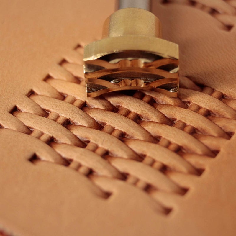 DandS ltd Leather Stamp Tool, Basket Weave, Professional Steel Craft Tool for Leatherworking, Embossing, Carving & Stamping Leather Projects, Belts Wallets & DIY Projects Compatible with Mallet #355B - Image 1