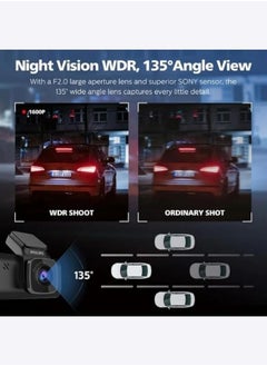 Philips Philips GoSure 5101 Dash Camera for Car| Front and Back Camera | 4MP 2K QHD 1600P | Sony STARVIS IMX335 | G-Sensor | 135° Super Wide Angle | 3” Display | WiFi | Emergency Recording | Max 256GB | GoSure Safe Mobile App  - Image 4