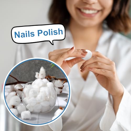 Heigble 2000 Pcs Soft Cotton Ball Bulk Organic Medium Cotton Ball for Absorbent Multipurpose Pure Nail Polish Remover Makeup Removal First Aid Face Crafting Cleaning Skin Applying Lotion - Image 5