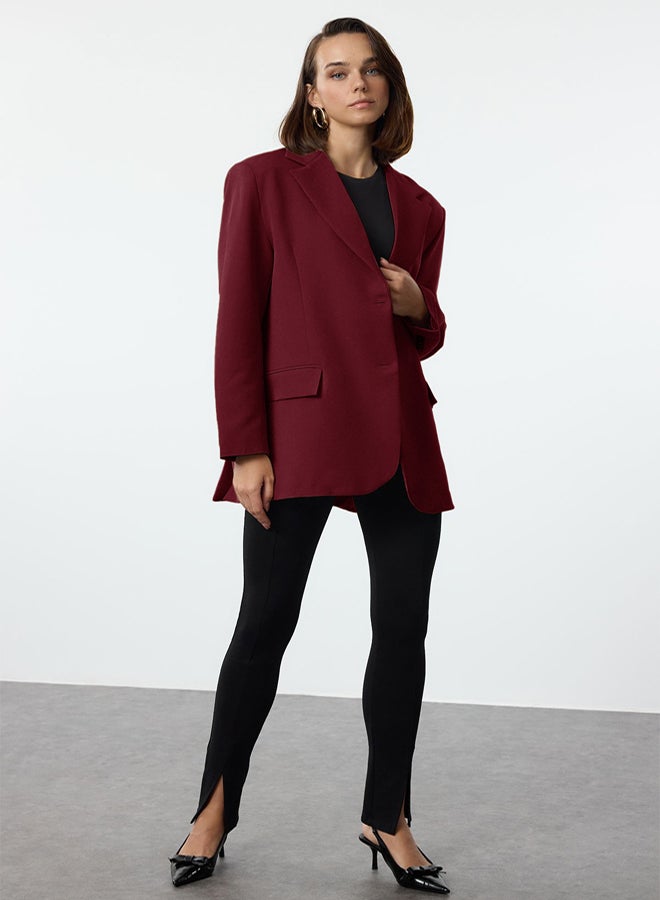 trendyol Burgundy Extra Oversize Woven Blazer Jacket - Image 2