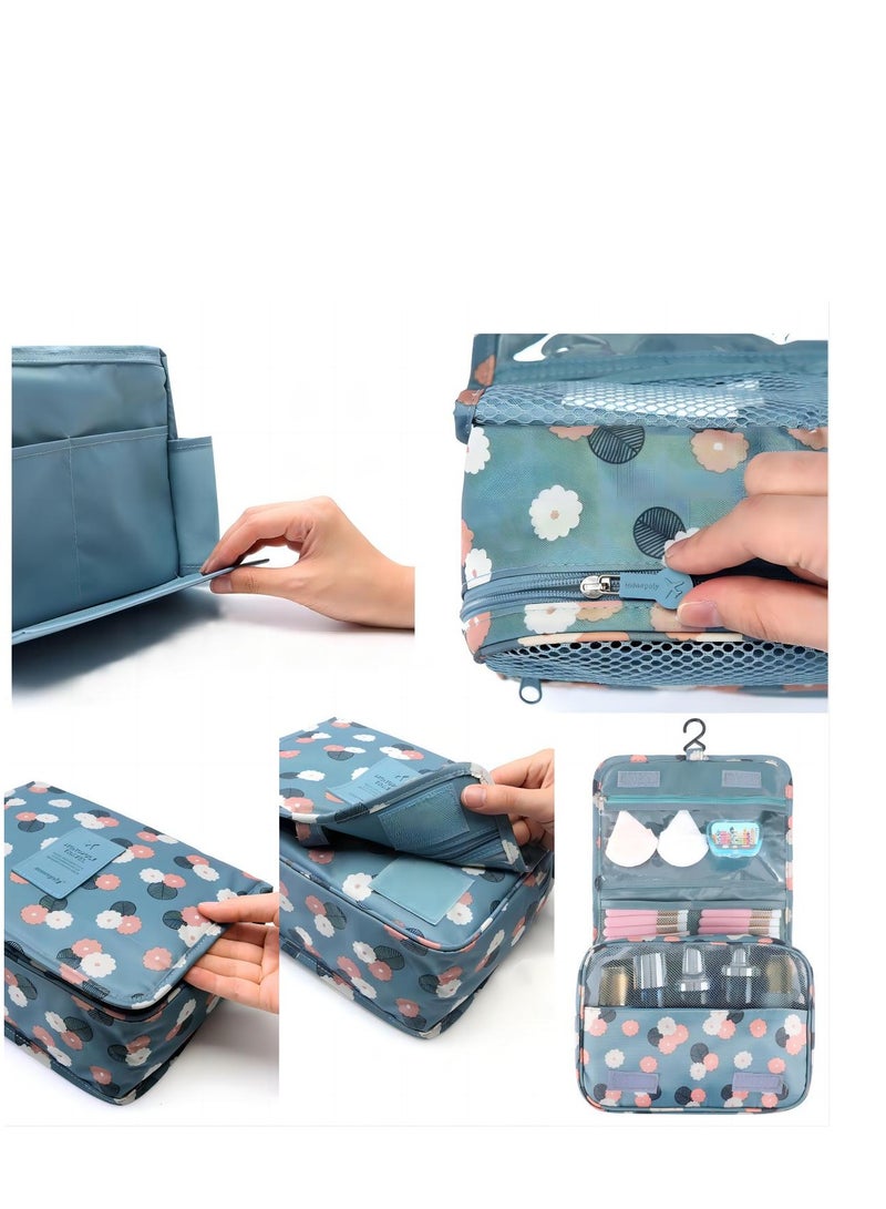 Multi-functional Portable Organizer Storage Bag: Transparent PVC Toothbrush Holder, Zippered Pouch, Mesh Pocket - Ideal for Travel  - Image 2