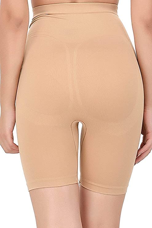 KROYWEN Women's Waist Trainer Shapewear Tummy Control Body Shaper Shorts High Waist Butt Lifter Mid-Thigh Slimmer Compression Underwear and Fitness Support Beige - Image 5