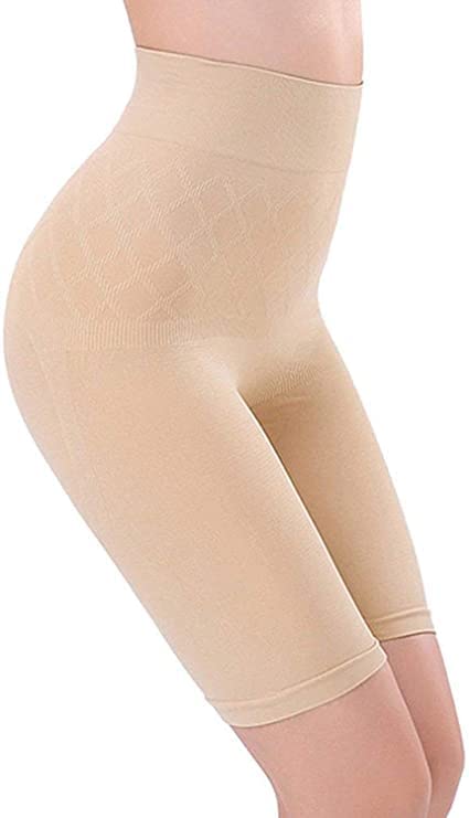 KROYWEN Women's Waist Trainer Shapewear Tummy Control Body Shaper Shorts High Waist Butt Lifter Mid-Thigh Slimmer Compression Underwear and Fitness Support Beige - Image 2
