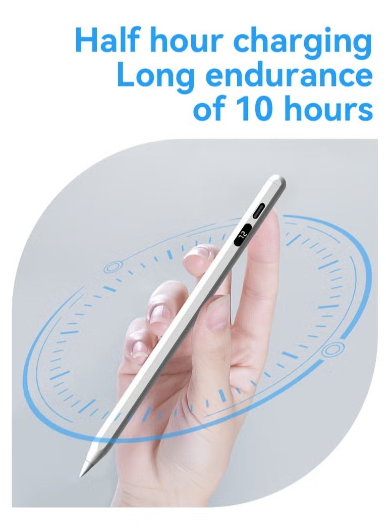 ARNOTEC Stylus Pen for Touch Screens, Fast Charge Stylus Pen for IOS/Xiaomi/Samsung/Lenovo Android Capacitive Touch Screen Stylus Pen with Power Display, White  - Image 3