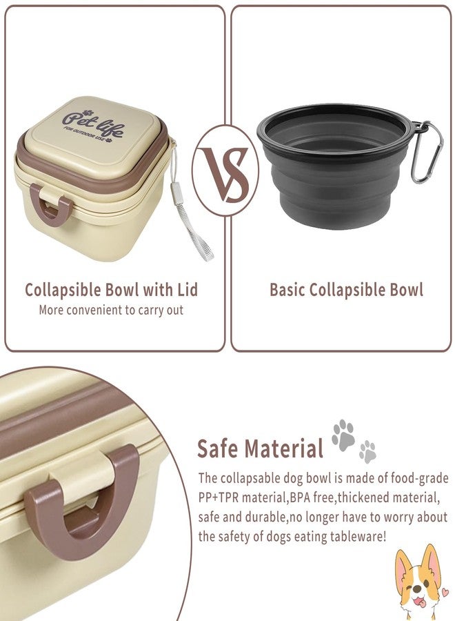 cermug Collapsible Dog Water Bowl, Portable Dog Bowl for Traveling, 2-in-1 Pet Food and Water Feeder - Travel Dog Bowls with Lid for Walking, Traveling, Camping and Hiking - Image 4