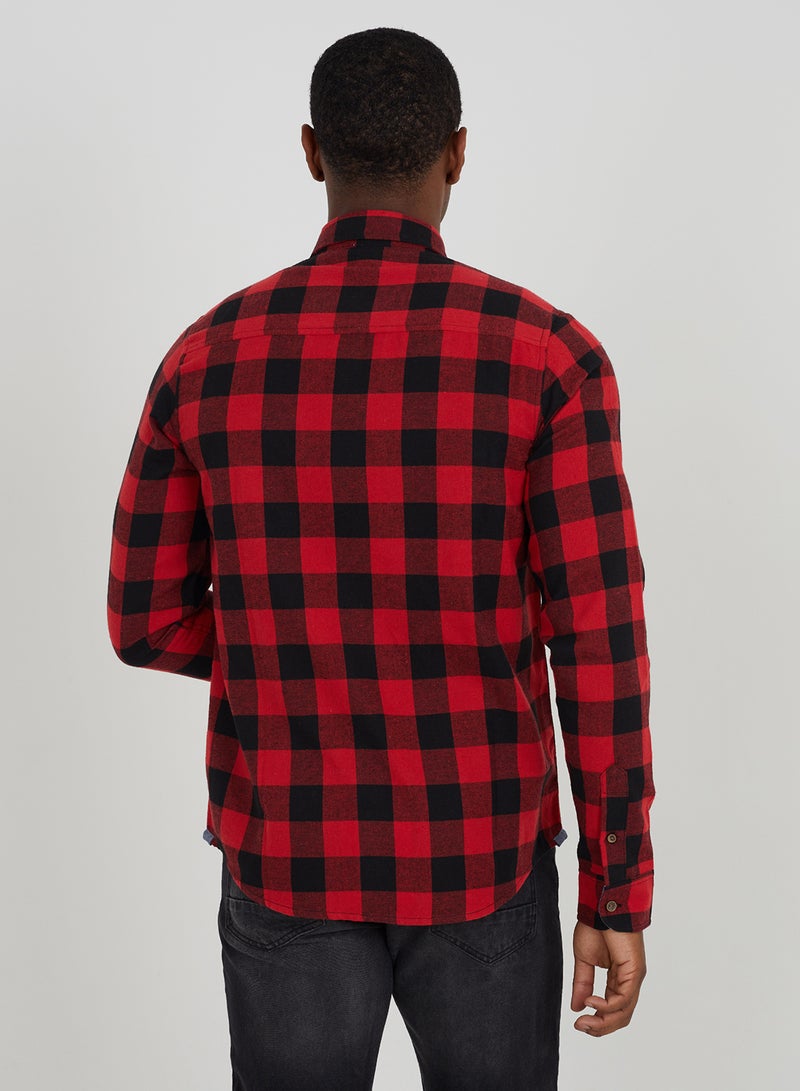 BRAVE SOUL Casual Long Sleeve Check Shirt  - Image 4