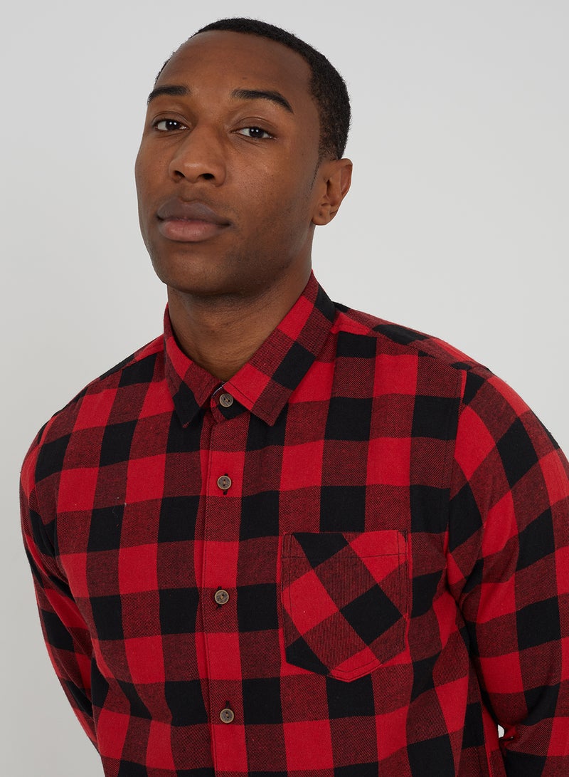 BRAVE SOUL Casual Long Sleeve Check Shirt  - Image 3