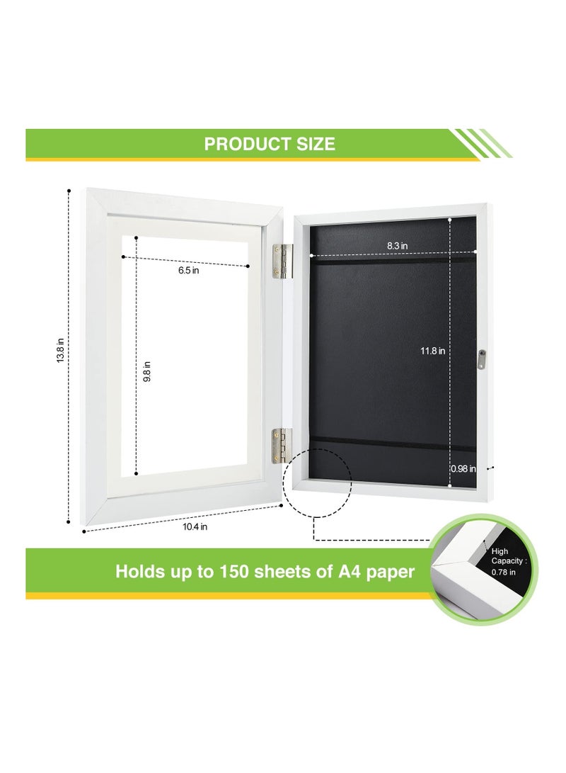 KASTWAVE Kids Art Frames, Front Opening and Changeable Picture Display for A4 Art-Work, Storage Frames, Crafts, Drawing, Hanging Art, 8.3x11.8 (White, 1 Pack) - Image 2