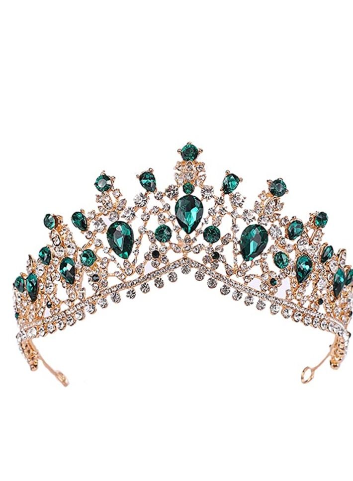 سيوسي تاج تيارا ، تاج كريستالي لعيد الميلاد ، تاج الملكة ، تاج الزفاف الباروكي ، تاج العروس من الكريستال الذهبي ، أغطية رأس للعروس من حجر الراين ، إكسسوارات شعر للنساء والفتيات (ذهبي) - Image 1