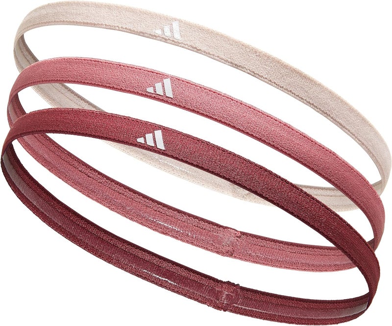 adidas Hairbands - Quartz, Pink Strata, Shadow Red (Pack of 3)