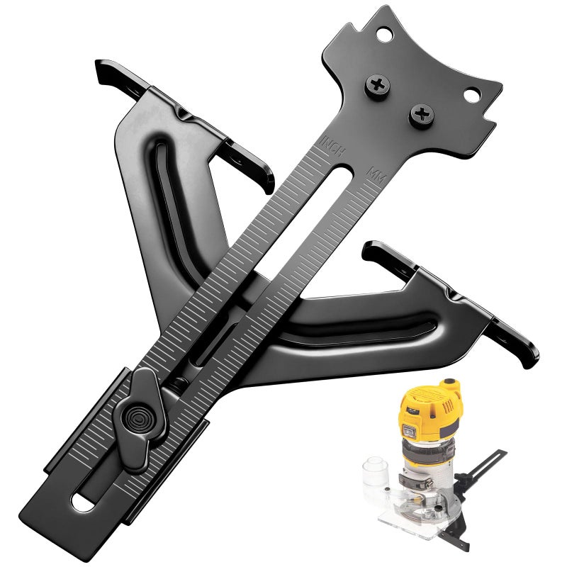 Haiouus DNP618 Edge Guide for Fixed Base Compact Router, Compatible With DEWALT DWP611 Router, PORTER-CABLE 450 & 451-Adjustable for Quick Attachment To Router Mounting Base, Fits Router DCW600B, DW6913. etc - Image 1