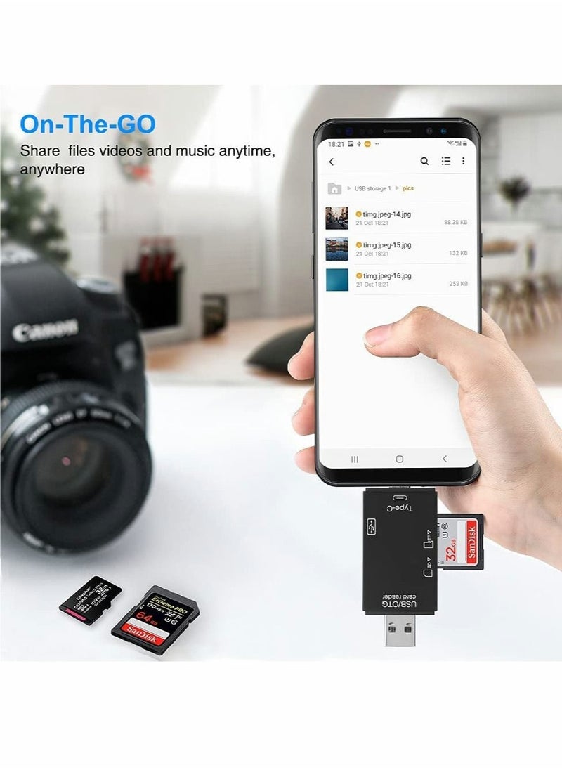 Excefore SD Card Reader, 6-in-1 USB C/Micro/USB Memory Reader Camera Viewer  - Image 4