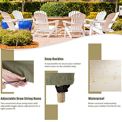 COSFLY Outdoor Furniture Patio Chair Covers Waterproof Clearance, Lounge Deep Seat Cover, Lawn Furnitures Covers Fits up to 31.5W x 33.5D x 36H inches(2 Pack) - Image 5