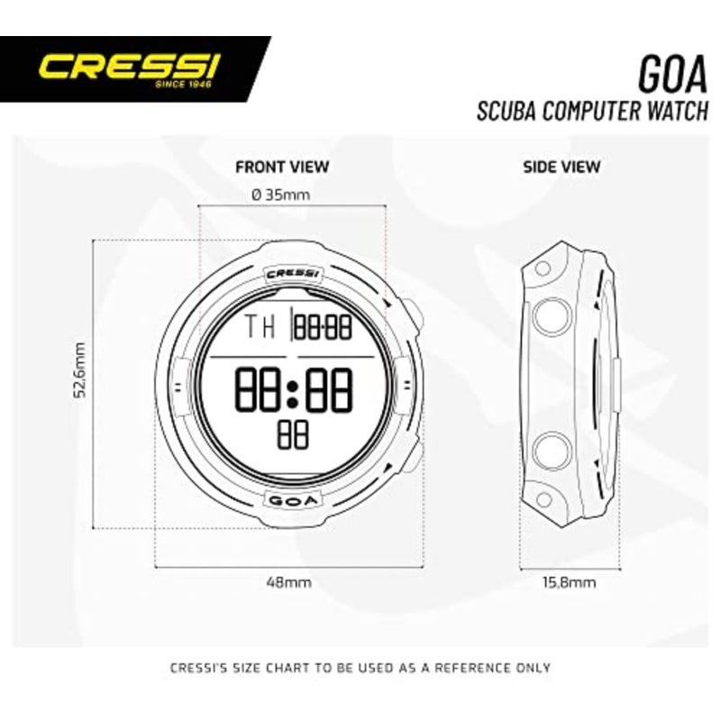 Goa Diving Watch/Computer for underwater diving, stainless steel case, black dial, water-resistant to 200m with luminous hands and bezel - Image 5