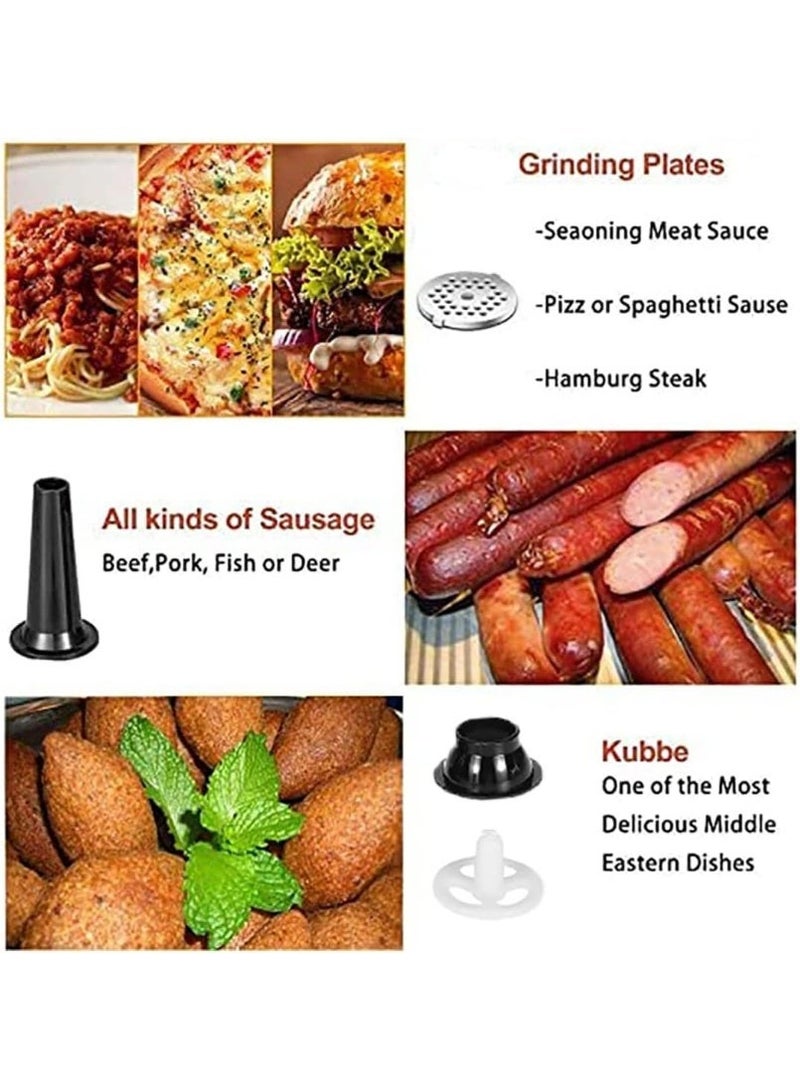 SOKANY Electric Meat Grinder 2500W Max – 3-in-1 Multifunction Meat Mincer, Sausage Stuffer & Kubbe Maker, Stainless Steel Blades, 3 Grinding Plates - Image 5