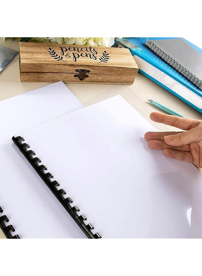إيروريكس - 100 عبوة من أغلفة العروض التقديمية الشفافة لتجليد الخطابات بحجم 10 مل من أوراق البلاستيك للتقارير والعروض التقديمية والجوائز والكتب مقاس 8.5 × 11 بوصة - Image 1