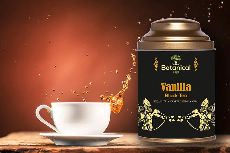 Botanical Sage- Vanilla Black Tea 100g With Free Tea Infuser | Darjeeling Black Tea With Vanilla & Bluecorn | Selelcted | Luxury Tea - Image 5