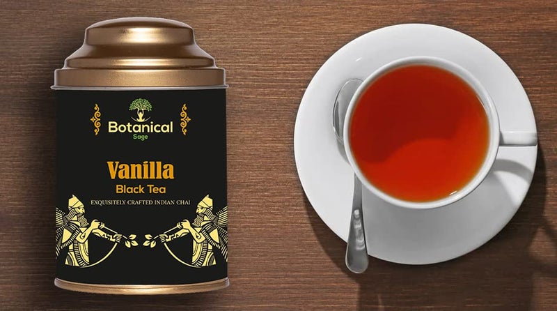 Botanical Sage- Vanilla Black Tea 100g With Free Tea Infuser | Darjeeling Black Tea With Vanilla & Bluecorn | Selelcted | Luxury Tea - Image 4