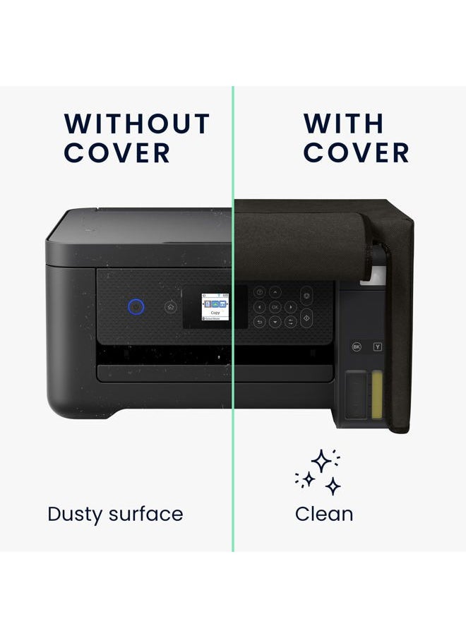 kwmobile - Dust Cover Compatible with Epson EcoTank ET-2850 / EcoTank ET-2856 - Printer Case - Fabric Protector Cover - Dark Grey - Image 1