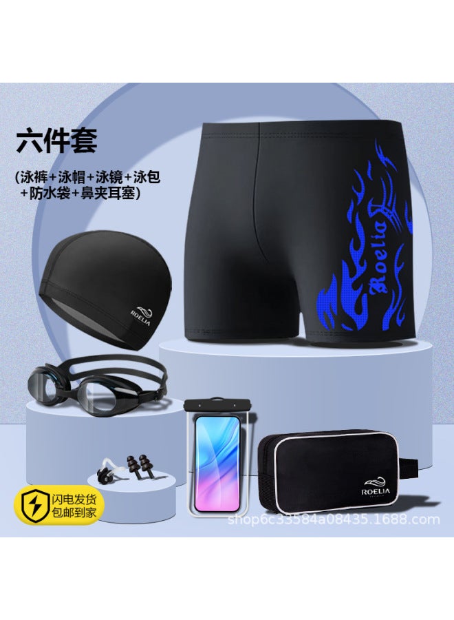 Swimming Trunks Men's Fashionable Plus Size Loose Flat Corner Slim Beach Trunks Men's Swimming Trunks Sports Suit