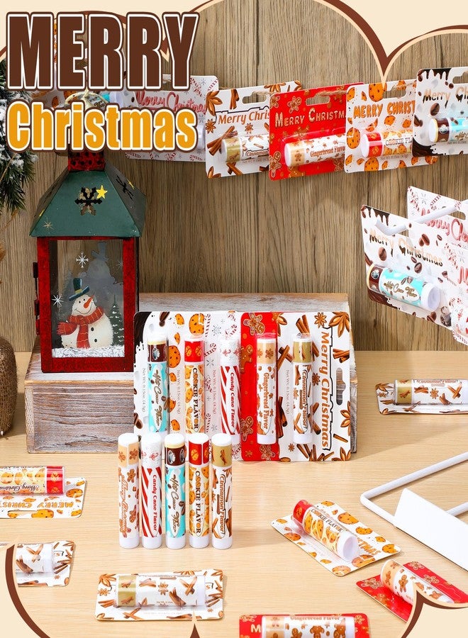 Sacubee 15 Pcs Christmas Lip Balms Bulk Peppermint Candy Flavor Lip Balm Holiday Gingerbread Hot Cocoa Cookie Cinnamon Flavor Christmas Party Gifts Stocking Stuffers for Women Employee Coworkers - Image 2