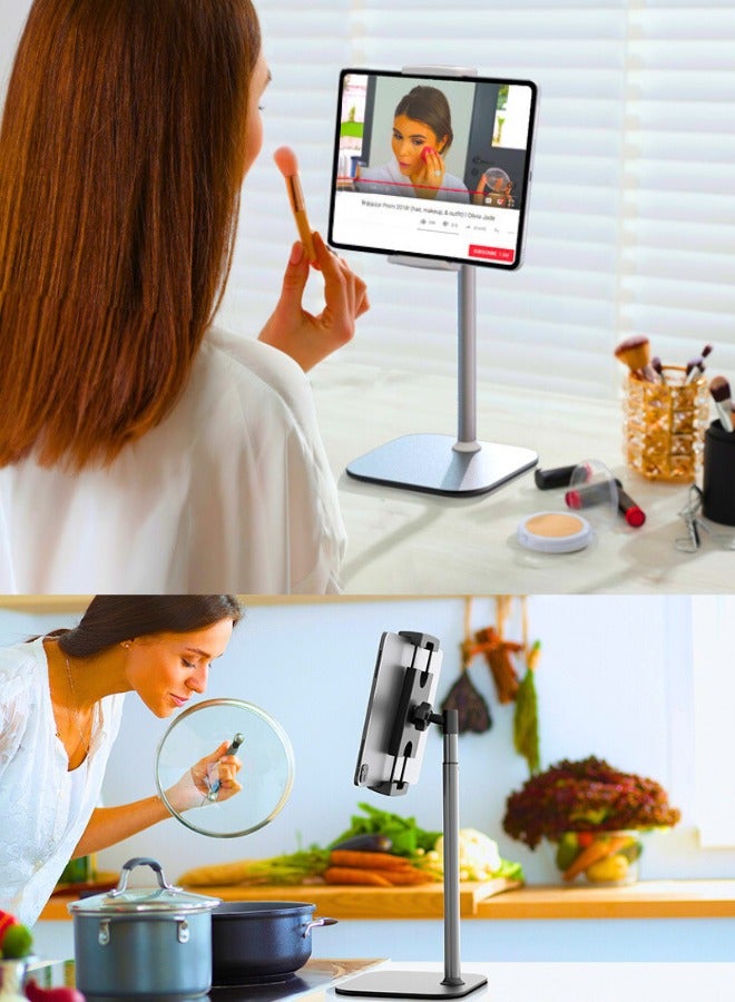 Chase Up TabStand - Height Adjustable iPad Stand for Desk, Tablet Holder, 17" Portable Monitor Stand | Aluminum Alloy Telescoping Tablet Tripod for all iPad, Pro, Air, Mini & Kindle (Night Black) - Image 2