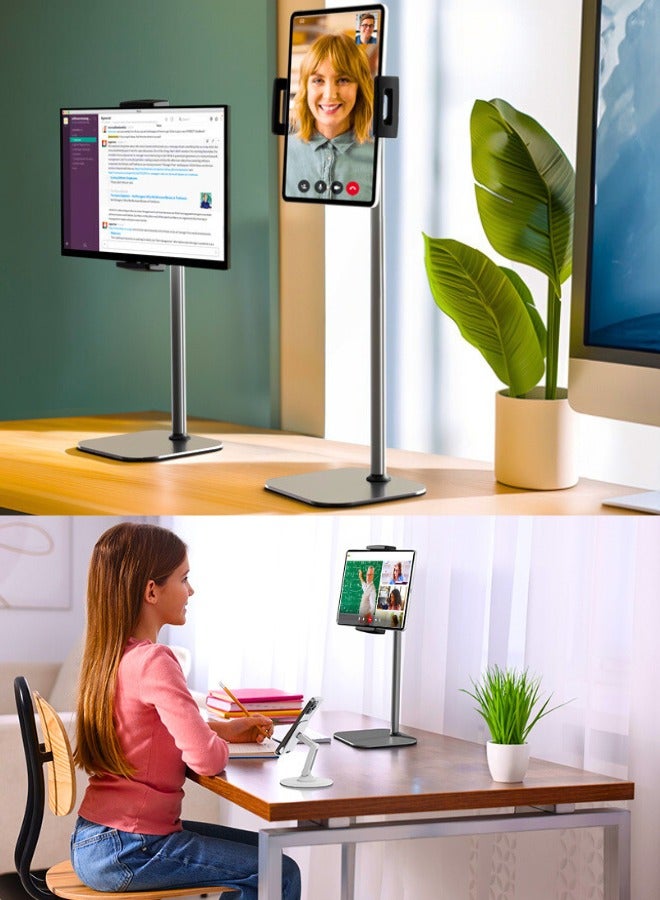 Chase Up TabStand - Height Adjustable iPad Stand for Desk, Tablet Holder, 17" Portable Monitor Stand | Aluminum Alloy Telescoping Tablet Tripod for all iPad, Pro, Air, Mini & Kindle (Night Black) - Image 3