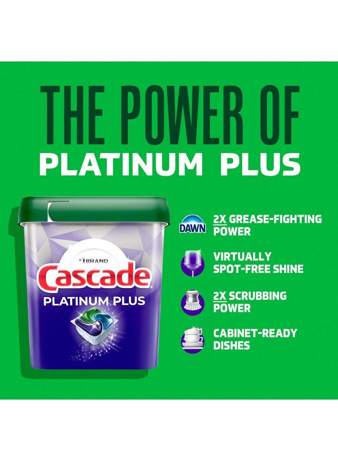 Cascade Platinum Plus Dishwasher Pods, Dishwasher Detergent, Dishwasher Soap, Dish Tabs, Dishwashing Tablets, Dish Detergent, Lemon, Actionpacs, 21 Count - Image 2