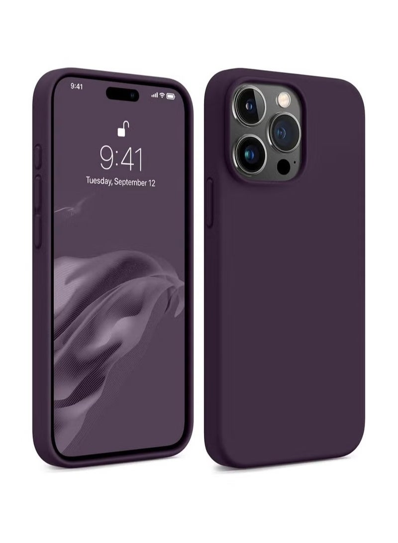 general Ultra-Slim Liquid Silicone Case for iPhone 16 Pro – Premium Soft-Touch Protective Cover with Microfiber Lining – Deep Purple - Image 1