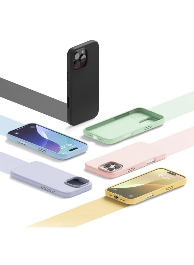 general Ultra-Slim Liquid Silicone Case for iPhone 16 Pro – Premium Soft-Touch Protective Cover with Microfiber Lining – Deep Purple - Image 5