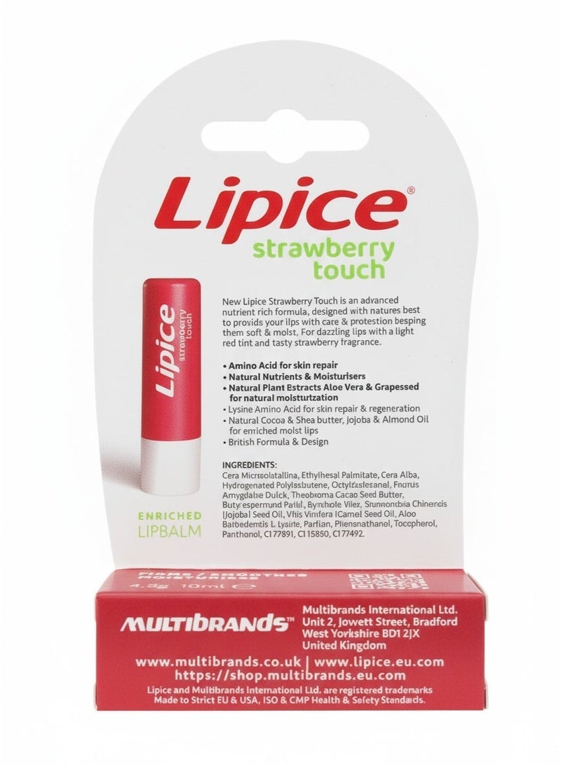lipice Strawberry Touch Lip Balm – Moisturizing Care with Strawberry Flavor, 4.8g - Image 3
