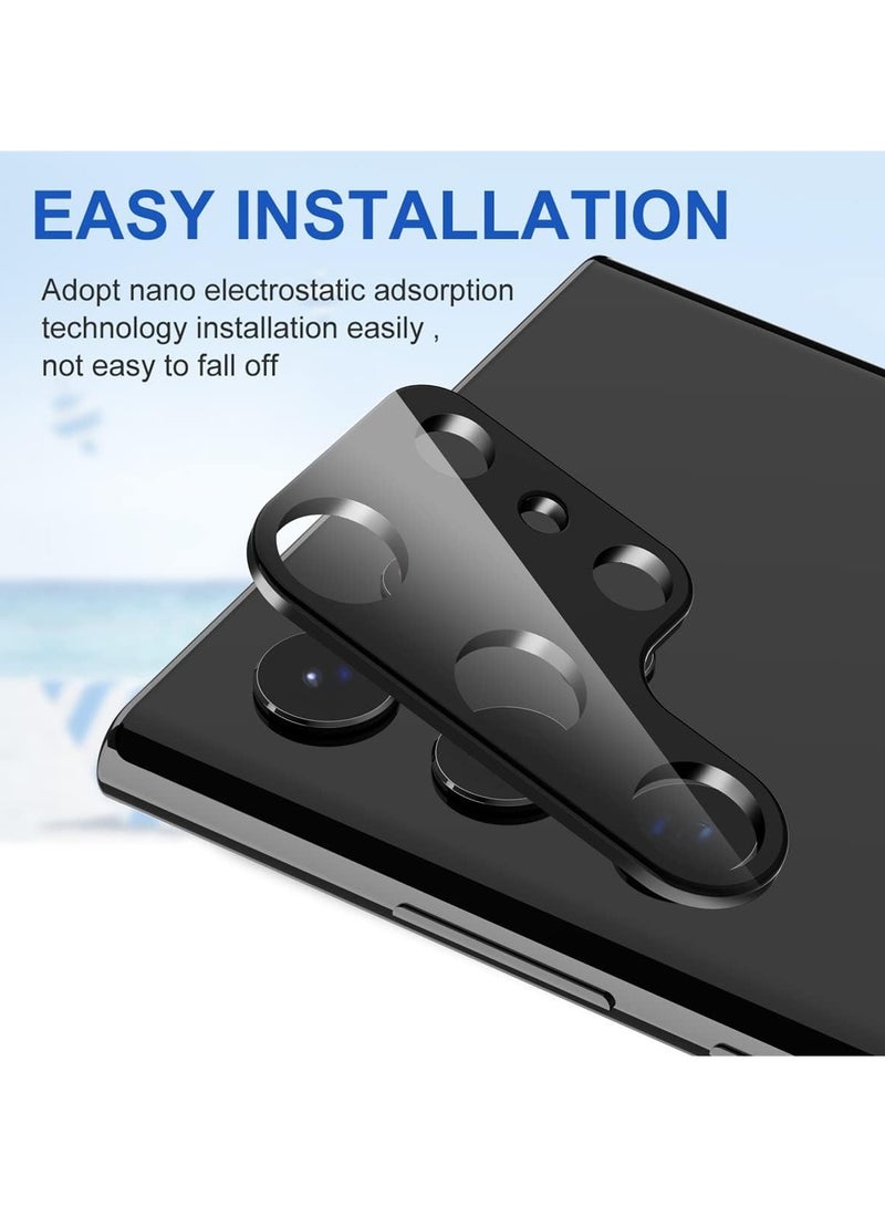 ELTRAZONE 4-Pack for Samsung Galaxy S24 Ultra Camera Lens Protector, Tempered Glass Protective Lens Flim for Galaxy S24 Ultra Camera Lens-Black - Image 2