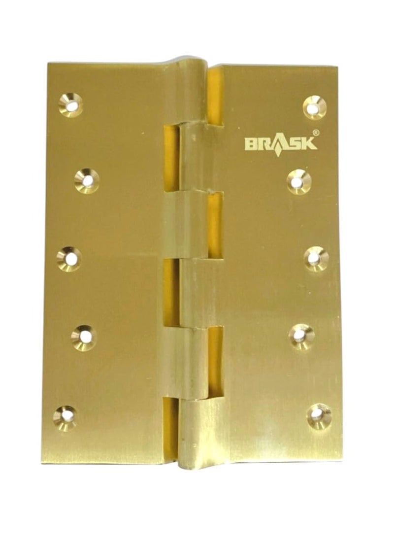 BRASK BRASK Brass Railway Hinges 6 x 2 x 316 6 Inches x 45 Inches x 5 mm Heavy Duty Brass Door Hinges Soft Close Welded Heads Extra Heavy and Wide Main Door Hinges 3 Golden Satin  - Image 4