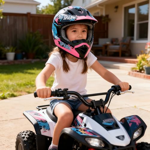 SanQing Motocross Helmet,Youth & Kids ATV Dirt Bike Motorcycle, BMX 4-Wheeler Off-Road Mountain Bike,DOT Certified,W/Gloves Goggles Mask 4-Piece Set (Pink, Medium) - Image 5
