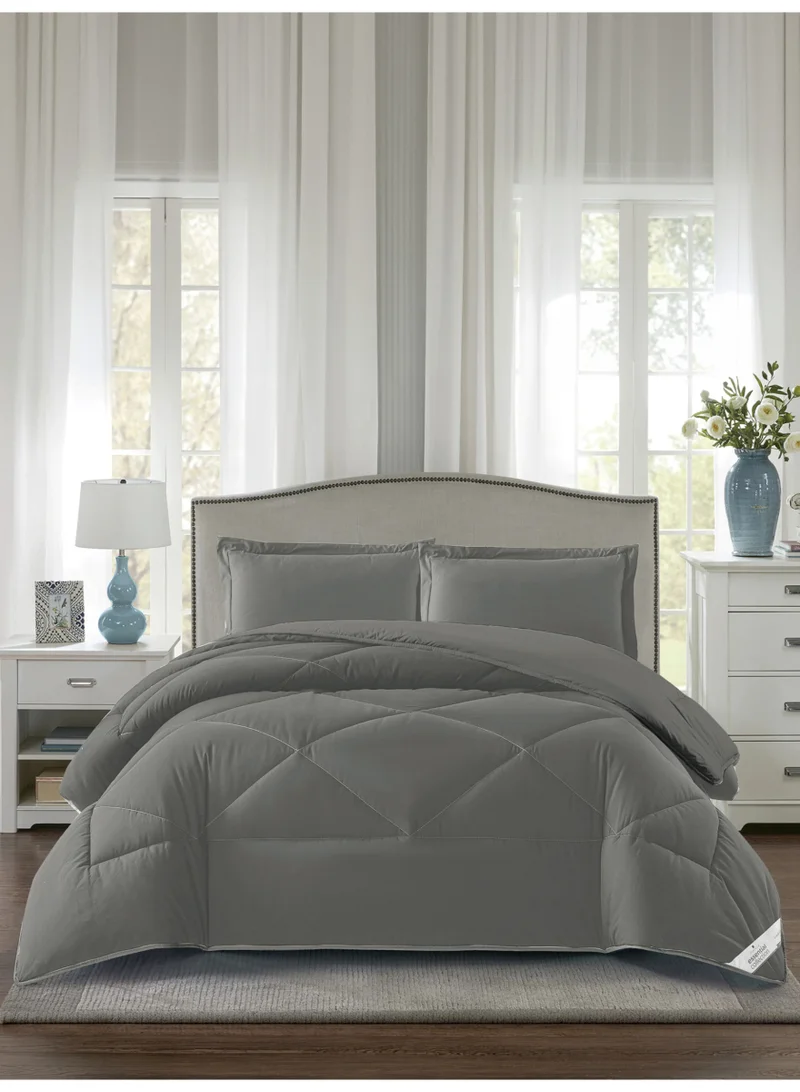 Donetella Bedding Comforter Set, King Size 260x240 cm - 3-Pcs Solid Quilted Bed Set, Microfiber Fabric - 1 Comforter And 2 Pillow Shams