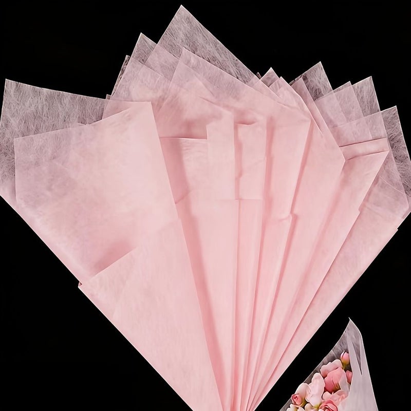 White Waterproof Floral Wrapping Paper 44 Sheets Korean Style Bouquet Gift - Image 3
