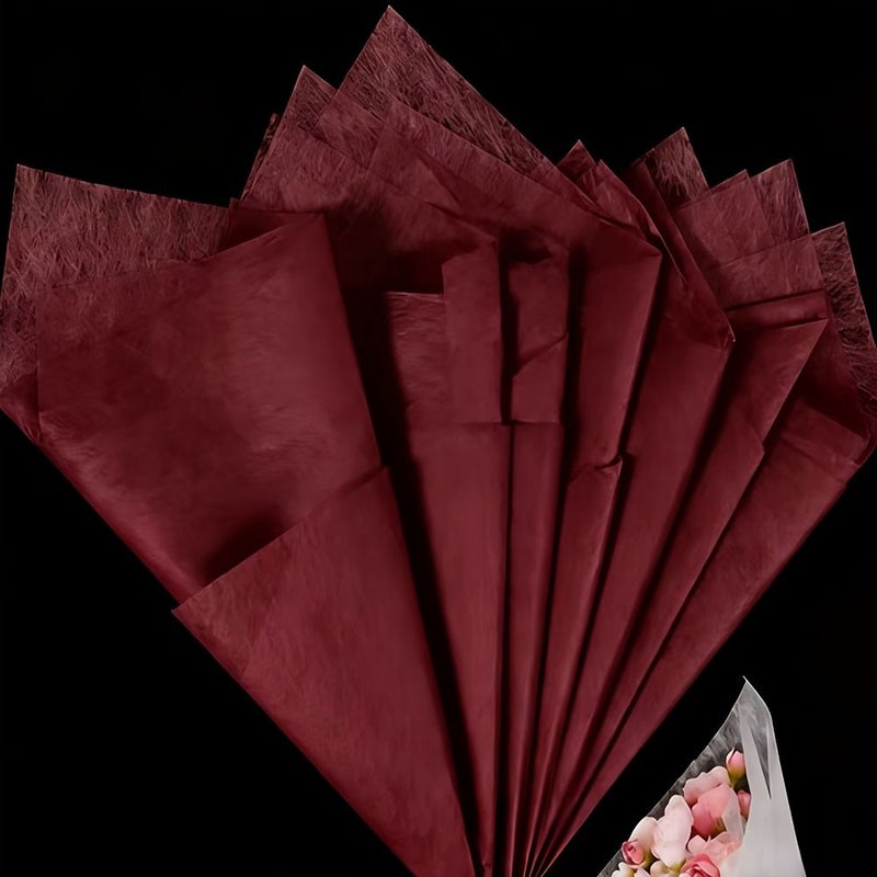 White Waterproof Floral Wrapping Paper 44 Sheets Korean Style Bouquet Gift - Image 4