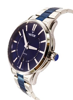 Victor Victor Men Analog Quartz Navy Dial Silver Case Watch V1325  - Image 2
