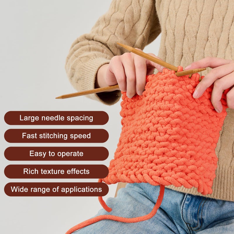 INNDUN Blanket Yarn 100g/3.5oz - Orange Chenille Yarn 6 Super Bulky - 72 Yards - Knitting, Crocheting & Crafts Chunky Yarn - Image 5