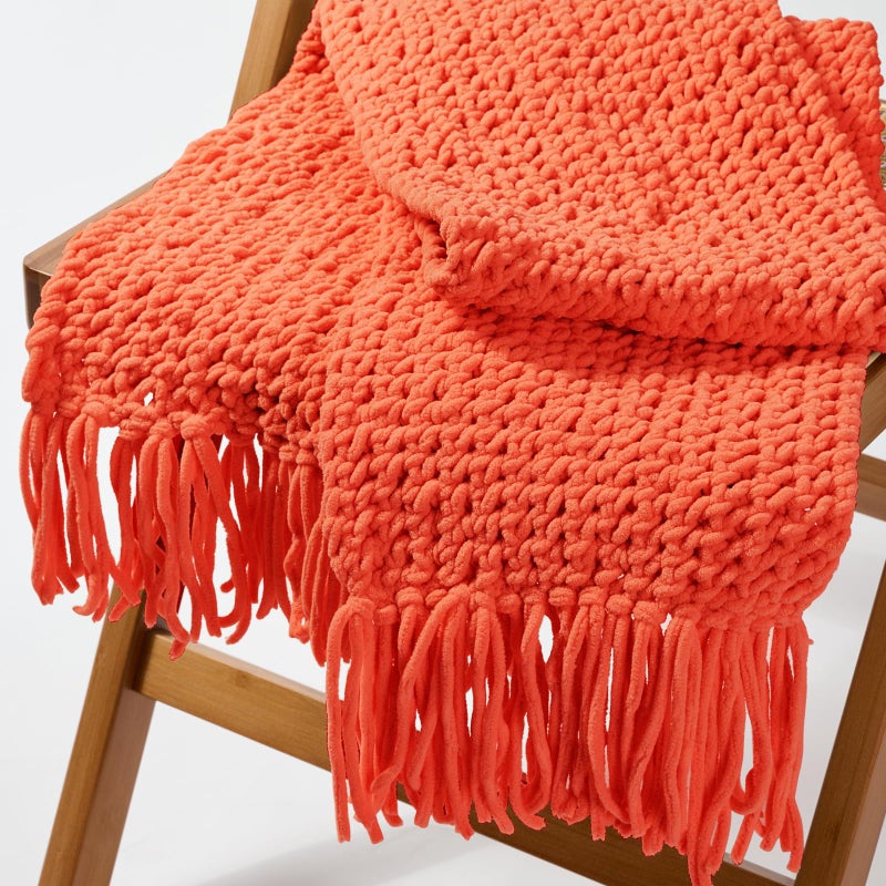 INNDUN Blanket Yarn 100g/3.5oz - Orange Chenille Yarn 6 Super Bulky - 72 Yards - Knitting, Crocheting & Crafts Chunky Yarn - Image 4